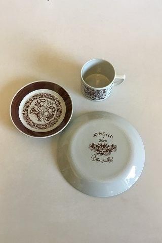 Antique Bjorn Wiinblad, Nymolle January Month Cup No 3513, Saucer and Cake Plate No 3520