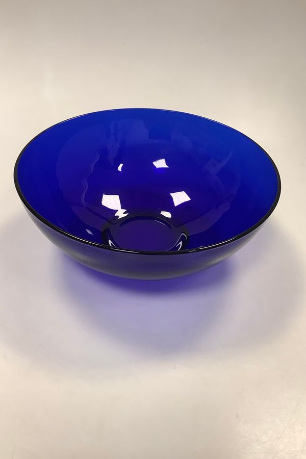 Antique Blue Glass Bowl by Gunnar Ander for Lindshammar Sweden