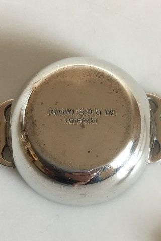 Antique Borgila, Swedish Sterling Silver, Salt Dish with Spoon