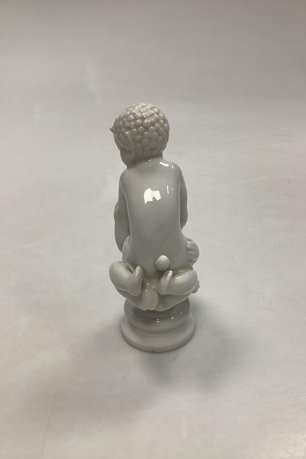 Antique Dahl Jensen Blanc de Chine Figurine of Pan and Baby No 1038