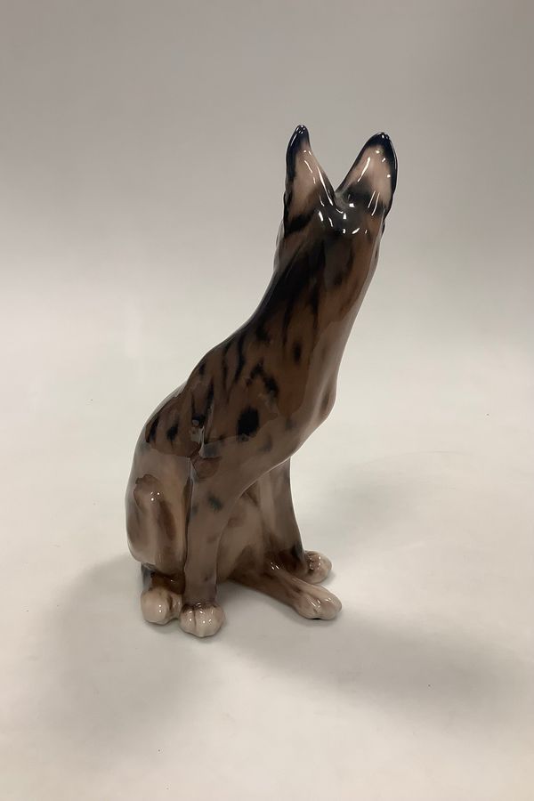Antique Dahl Jensen Figurine Serval / Wild Cat No 1014