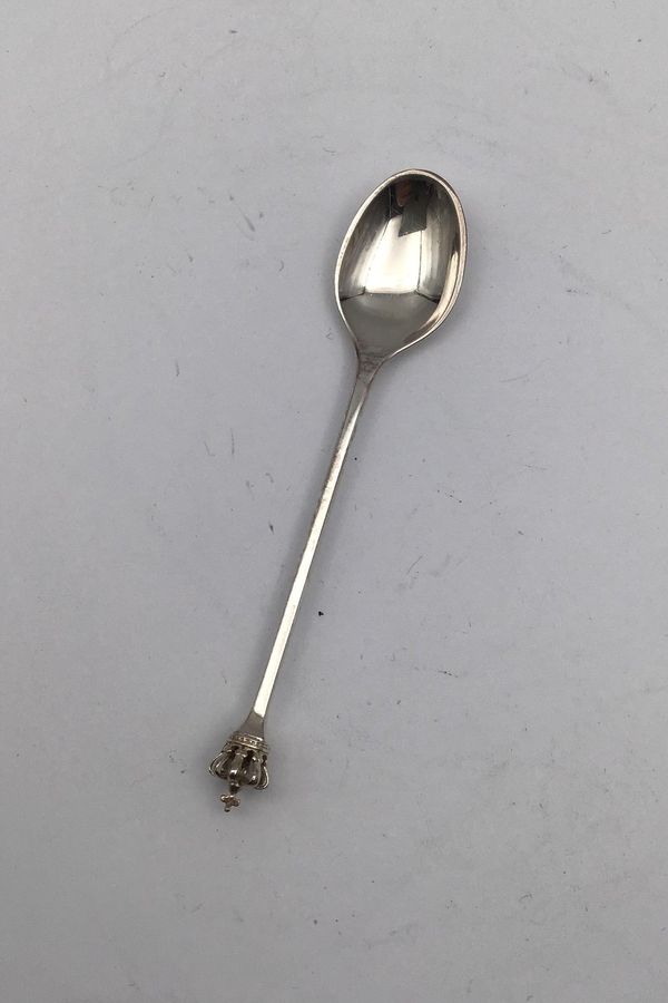 Antique Danish Crown DGS Sterling Silver Coffee Spoon