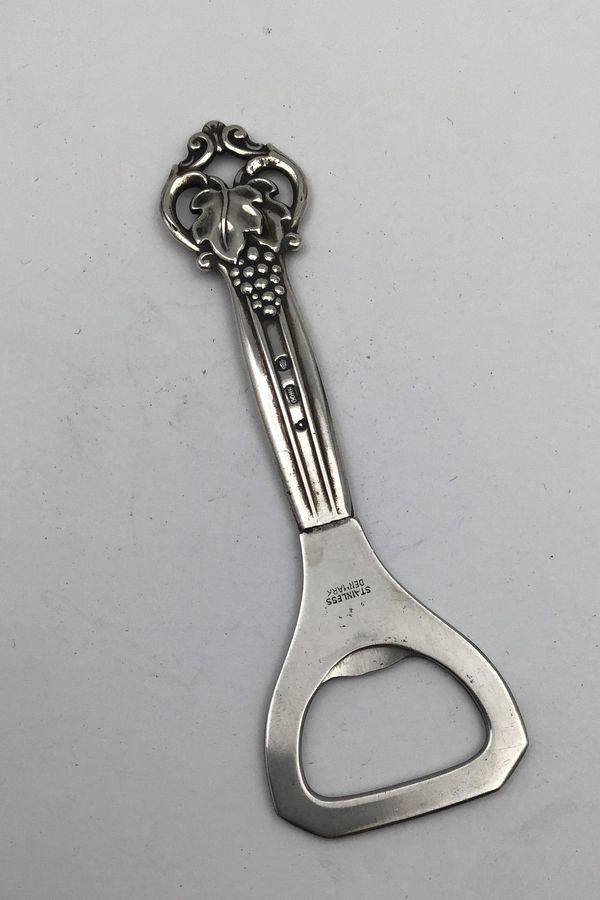 Antique Danish Silver / Steel bottle opener with Grapes