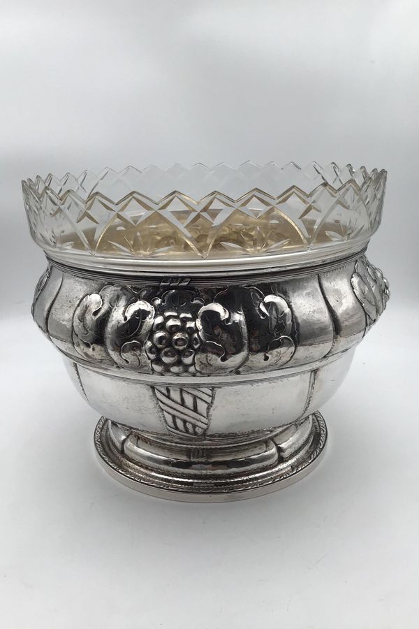 Antique Danish Silver Fruit Bowl with glass insert (1921)