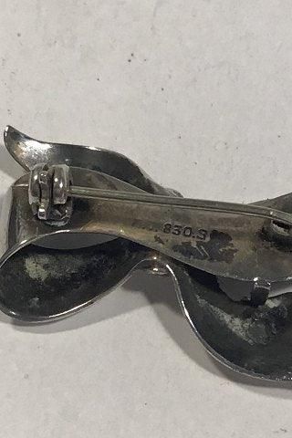 Antique Danish Silver Bow-brooch