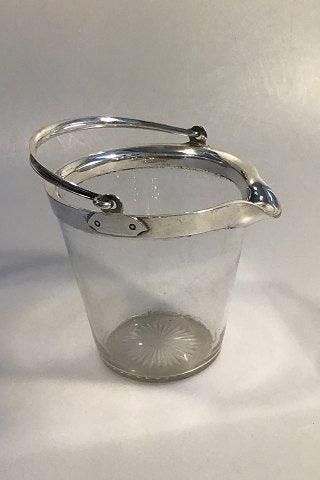 Antique English Ice bucket with Sterling Silver mountings