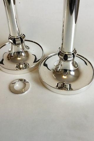 Antique Evald Nielsen Sterling Silver A pair of candlelight Holders