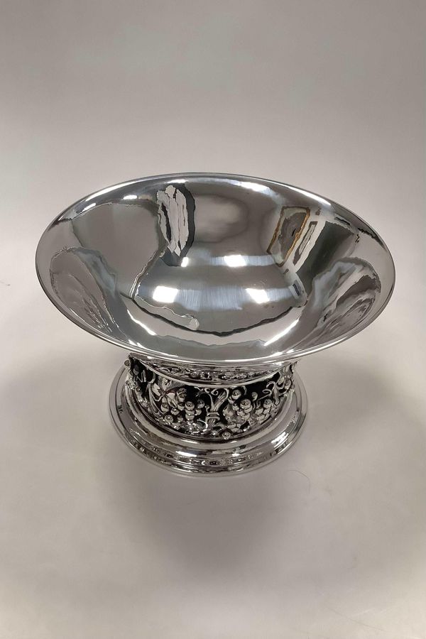 Antique Evald Nielsen Large Silver Grape Bowl from 1930