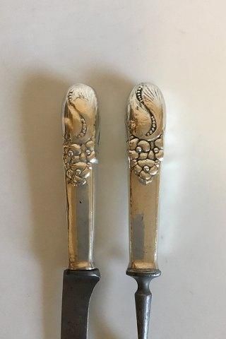Antique Evald Nielsen Silver and Steel No 12 Carving Set