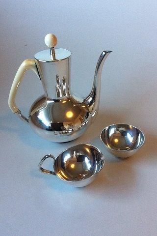 Antique F. Hingelberg Sterling Silver Mocca Service by Svend Weihrauch.