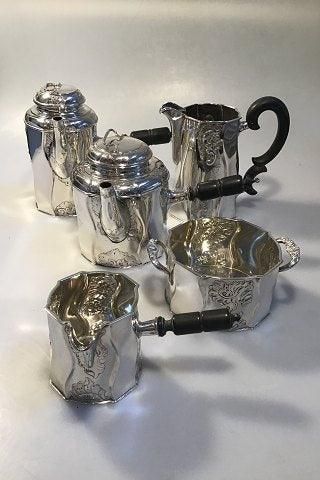 Antique F. Hingelberg, L. Berth & others Danish Silver Coffee/Tea Set  (5)