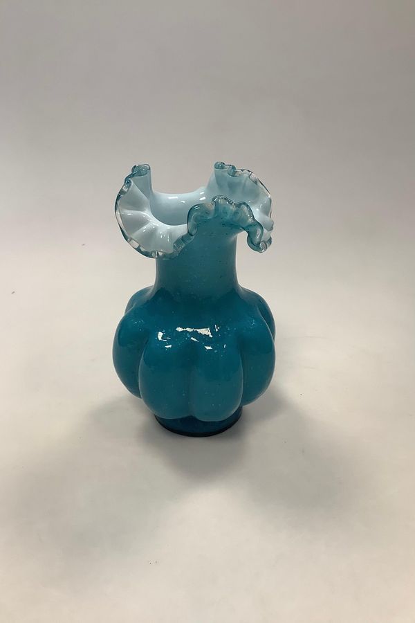 Antique Beautiful Blue Art Glass Vase