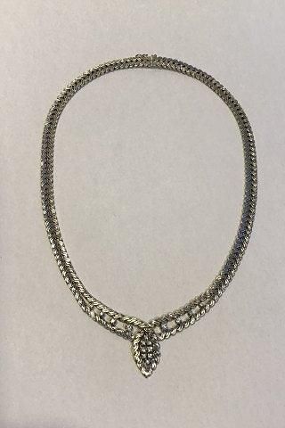 Antique Georg Jensen & Wendel 18K Whitegold Necklace with Brillant  cut Diamonds