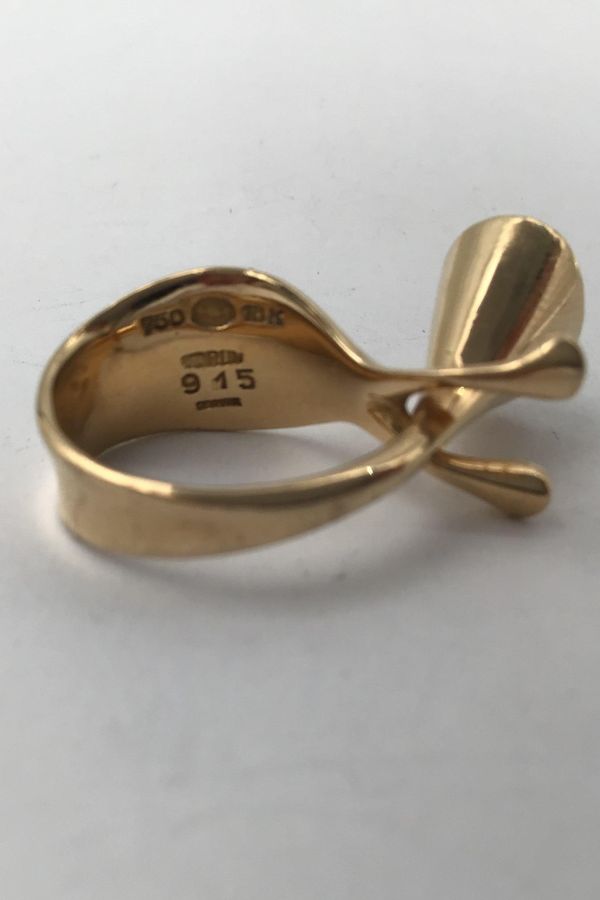 Antique Georg Jensen 18K Gold Ring No 915 Moonstone Torun