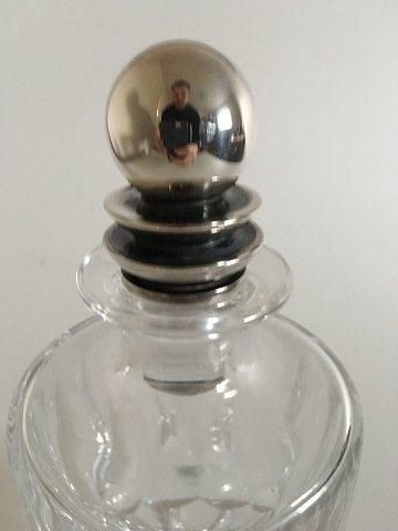 Antique Georg Jensen Baccarat Bottle with Sterling Silver Pyramid Bottle Lid No 206