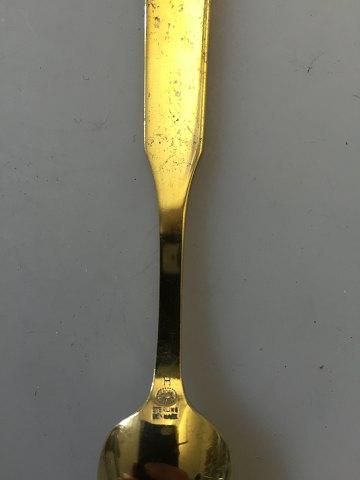 Antique Georg Jensen Harlekin Sterling Silver Spoons gilded with enamel