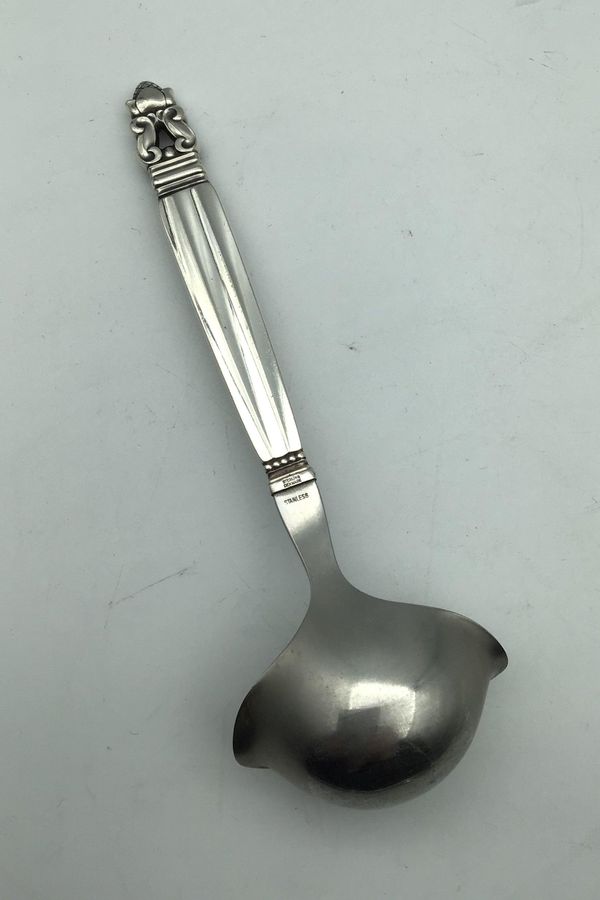 Antique Georg Jensen Acorn Sterling Silver Gravy Spoon