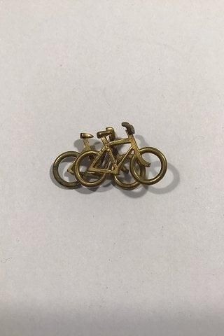 Antique Georg Jensen Brass Double Bicycle Pendant No 5214