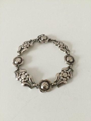 Antique Georg Jensen Sterling Silver Bracelet with Flower Links No 18