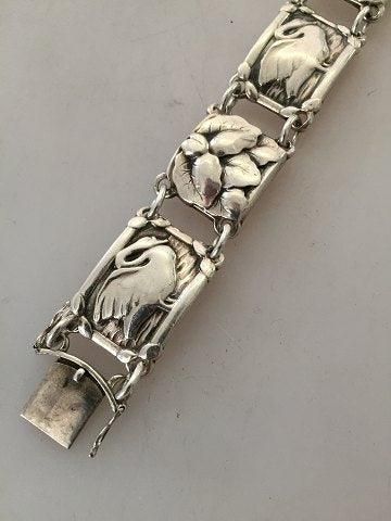 Antique Georg Jensen Sterling Silver Bracelet with Swans No 42