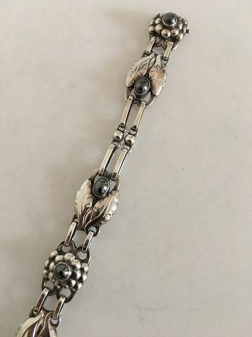 Antique Georg Jensen Sterling Silver Bracelet No 3 with Hematite Stones