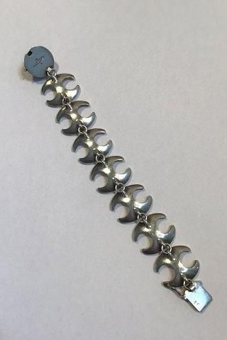 Antique Georg Jensen Sterling Silver Bracelet No 130 with Hematite