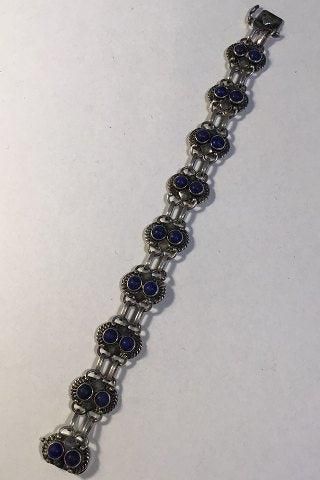 Antique Georg Jensen Sterling Silver Bracelet No 8 Lapis Lazuli