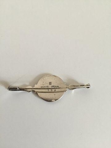 Antique Georg Jensen Sterling Silver Brooch with Viking Ship No 220