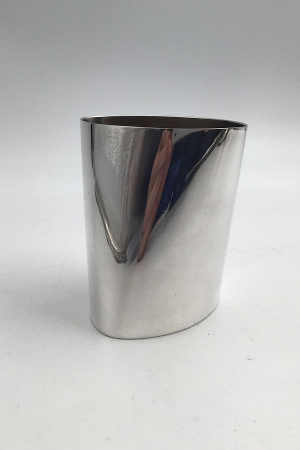 Antique Georg Jensen Sterling Silver Elliptical Vase / Cup Verner Panton