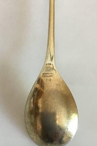 Antique Georg Jensen Sterling Silver Gilded Magnolia No 84 Coffee Spoon No 20