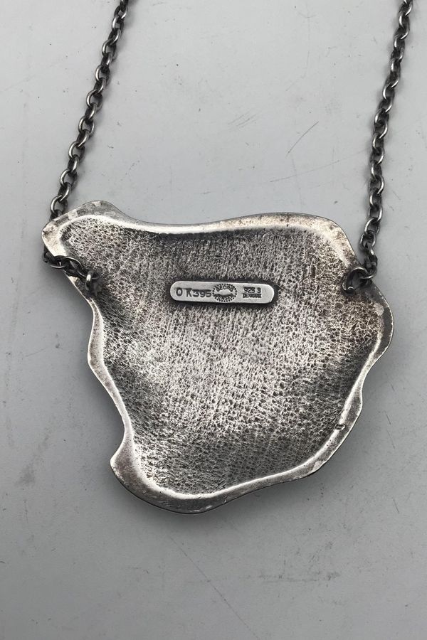 Antique Georg Jensen Sterling Silver Necklace No. 395 Ole Kortzau