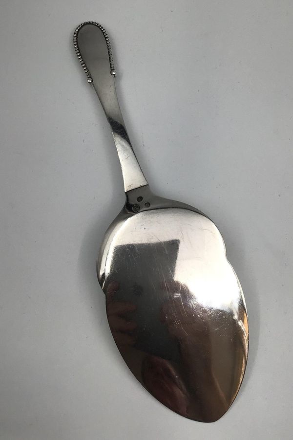 Antique Georg Jensen Sterling Silver Beaded Serving Spoon Large