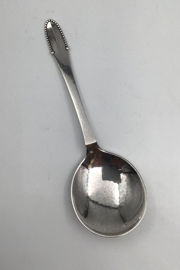 Georg Jensen Sterling Silver Beaded Soup Spoon, round No 51