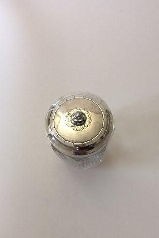 Antique Georg Jensen Sterling Silver Lid and Crystal Glass Jar No 486
