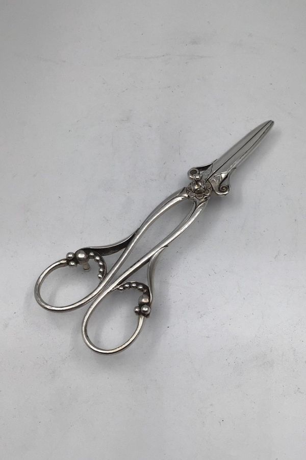 Antique Georg Jensen Sterling Silver Ornamental Grape Scissors No 136