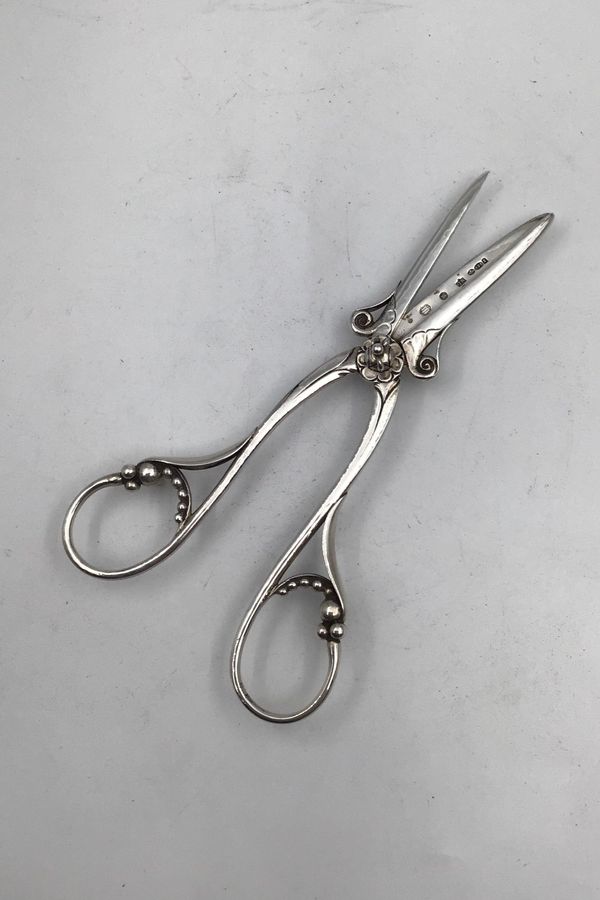 Antique Georg Jensen Sterling Silver Ornamental Grape Scissors No 136