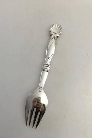 Antique Georg Jensen Sterling Silver Ornamental Serving Fork No 102
