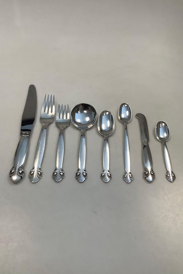 Antique Georg Jensen Sterling Silver Bittersweet Cutlery Set for 12 people 95p