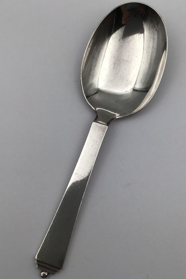 Antique Georg Jensen Sterling Silver Pyramid Serving Spoon No. 339 (Extra large)
