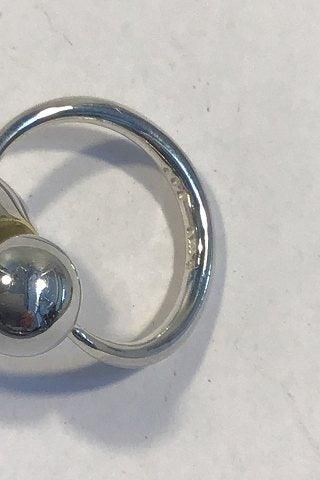 Antique Georg Jensen Steling Silver Ring with 18 ct Gold. No 509 - Cave Jacqueline Rabun