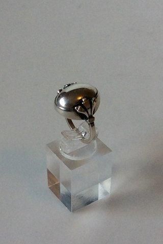 Antique Georg Jensen Sterling Silver Ring with Silver Stone No 51