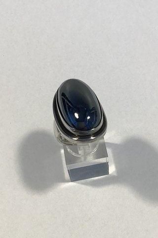 Antique Georg Jensen Sterling Silver Ring No 46E with Hematite Stone