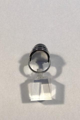 Antique Georg Jensen Sterling Silver Ring No 46E with Hematite Stone