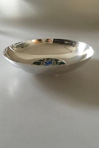 Antique Georg Jensen Sterling Silver Bowl with Enamel