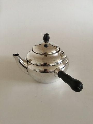 Antique Georg Jensen Sterling Silver Tea Pot No 1A With Ebony
