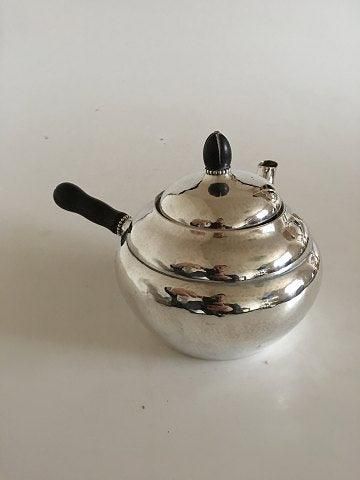 Antique Georg Jensen Sterling Silver Tea Pot No 1A With Ebony