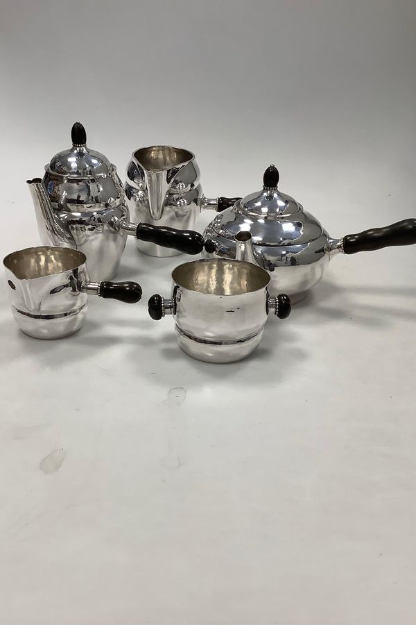 Antique Georg Jensen Sterling Silver Tea and Coffee Set No. 1 (5 pieces)
