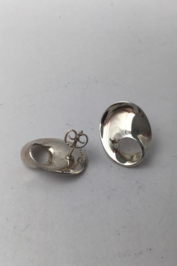 Antique Georg Jensen Sterling Silver Earrings No. 142 Torun Møbius