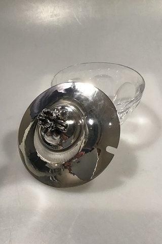 Antique Georg Jensen Sterling Silver Lid and Baccarat Crystal Confiture Glass Jar No 482
