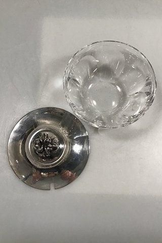 Antique Georg Jensen Sterling Silver Lid and Baccarat Crystal Confiture Glass Jar No 482